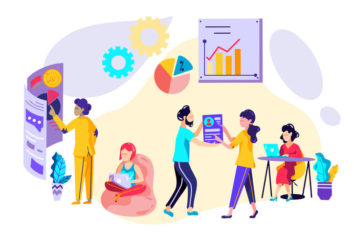Business illustration with people