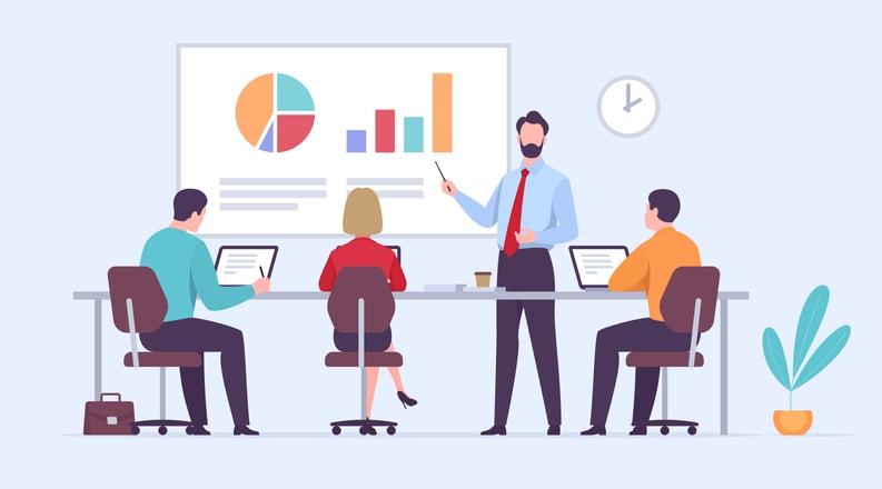 Business training flat concept