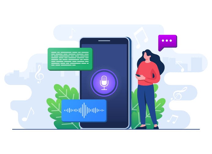 Online voice assistant stock illustration