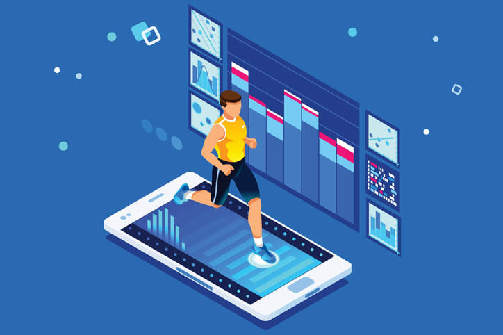Running Workout for Wellness stock illustration