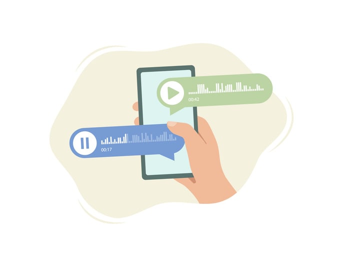 Smartphone Chat Bubbles for Voice Message Chat