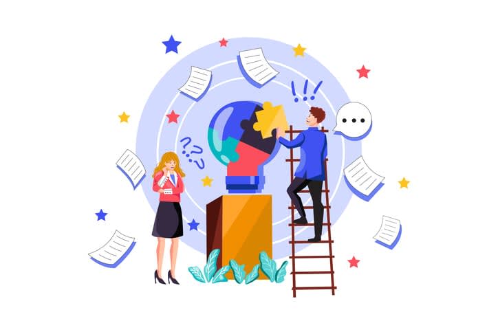 Solving Problem stock illustration