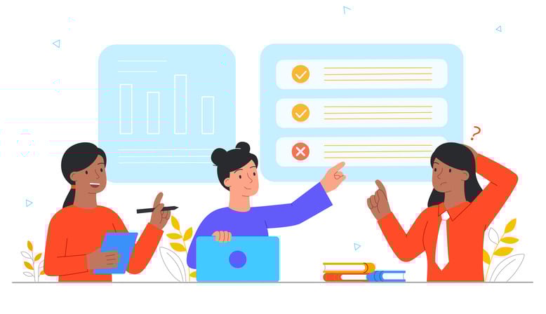 Students checking exam result stock illustration