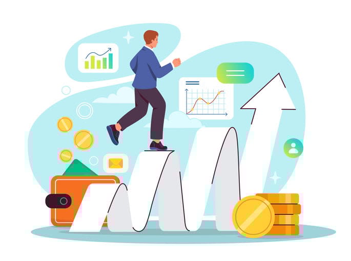 Successful business strategy vector stock illustration