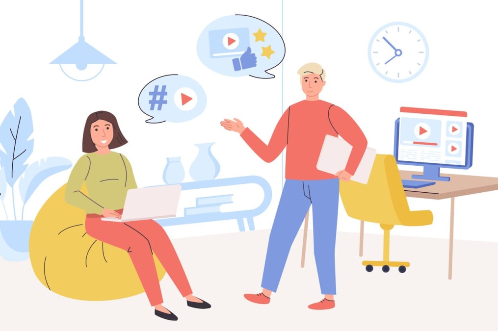 team creates video content